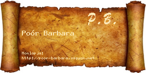 Poór Barbara névjegykártya
